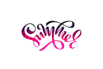 Summer handwritten lettering poster. Vector illustration EPS 10.