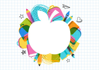 Back to school concept banner and background