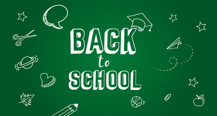 Back to school concept banner and background