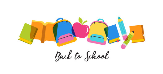 Back to school concept banner and background
