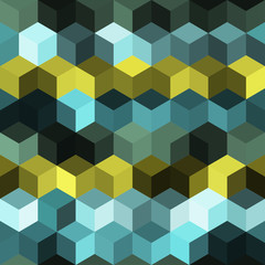 Hexagon grid seamless vector background. Technological polygons six corners geometric design. Trendy colors hexagon cells pattern for web or cover. Hexagonal shapes modern backdrop.