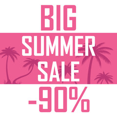 Concept art icons on the theme of the summer sale, a discount of 90 percent