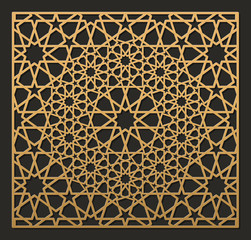 Decorative panel of oriental style. For laser cutting.