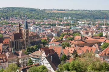 Fototapeta na wymiar Stadtkirche St. Dionys in der Altstadt Esslingen am Neckar