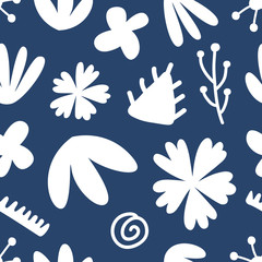 Hand drawn floral seamless repeat pattern