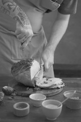 Baked ham food photography recipe idea