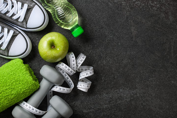 Fitness concept with equipment and accessories