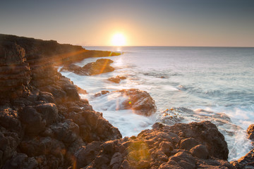 Coucher de soleil sur l'ocean