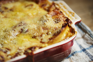 Homemade lasagna food photography recipe idea