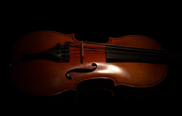 Music string instrument violin isolated on black