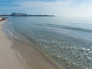 La Cinta beach, Sardinia, Italy sunny white beach with view of island