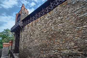 Medieval fortification with the city gate in Paczkow in Poland.