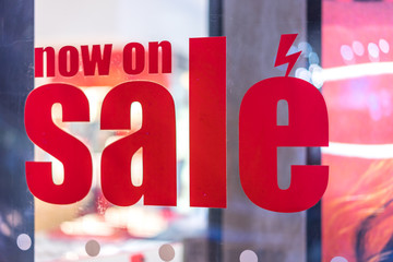 sign of sale in shopping mall