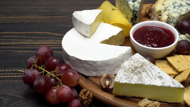 Video of various types of cheese - parmesan, brie, roquefort