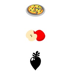 icons about Food with organic, pepperoni, red, taste and tomato