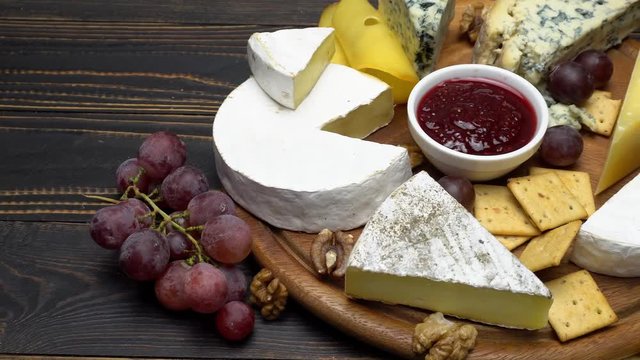 Video of various types of cheese - parmesan, brie, roquefort