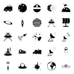 cosmos and space icons set