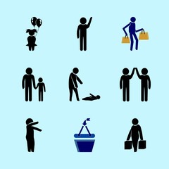 icons about Human with man, bags, girl, emotion and bully