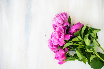 Summer flowers concept with peony