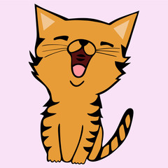 cat sings silhouette vector