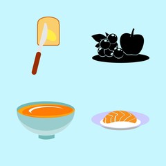icons about Food with sushi roll, cherry, butter, lunch and bakery