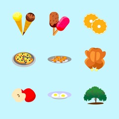 icons about Food with dinner, cook, ice cream, vitamin and fresh