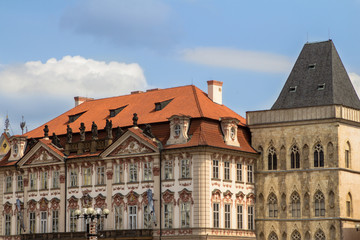 Historical buildings in old town in Prague, Czech republic