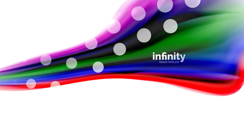 Vector flowing liqiud colors isolated on white, wave abstract background