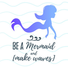 cute mermaid character silhouette