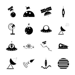 cosmos and space icons set