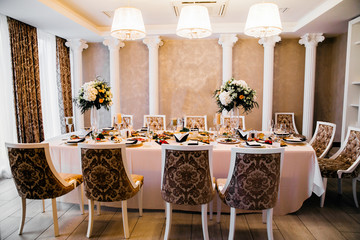 Beautiful serving and decor at the wedding