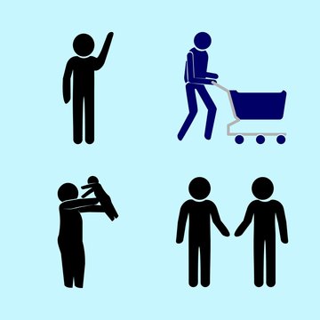 icons about Human with throws up, life, human, father and people
