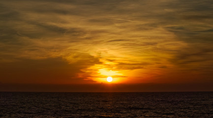 Beautiful sunrise on the Adriatic sea, Puglia, Italy