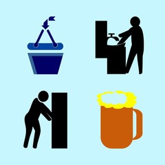 icons about Human with dirty, help, care, advice and welcome