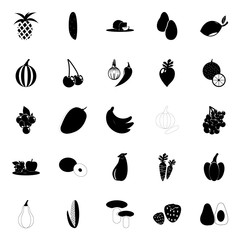 Fruit and Vegetables icons set