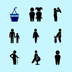 icons about Human with woman, hair, black, graphic and beauty