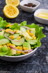 Salad with raw vegetables