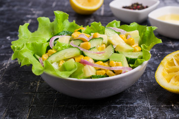 Salad with raw vegetables