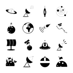 cosmos and space icons set