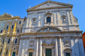 Fototapeta na wymiar Antique building in Piazza Navona (Navona Square), in Rome, Italy.