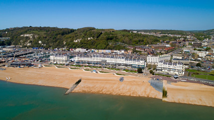 Fototapeta na wymiar Photo aérienne de la plage de Douvres en Angleterre