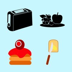 icons about Food with fatty, toast, sweet, pastry and tasty
