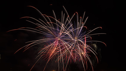 multi-colored fireworks