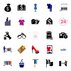 shopping tools icons set 25
