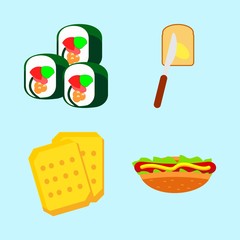 icons about Food with menu, seaweed, eat, fatty and andy