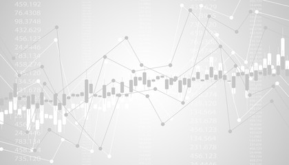 Economic graph with diagrams on the stock market. Abstract vector background for business and financial concepts and reports.