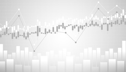 Economic graph with diagrams on the stock market. Abstract vector background for business and financial concepts and reports.