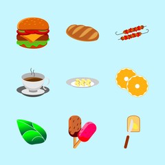 icons about Food with lime, tea, summer, sweets and bread
