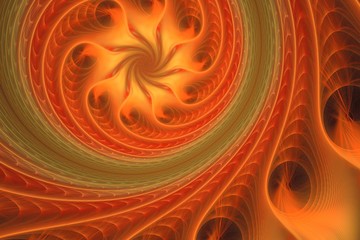 Kreise und Spiralen - leuchtendes Orange