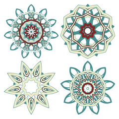 Arabic Colorful Mandala set. Ethnic tribal ornaments